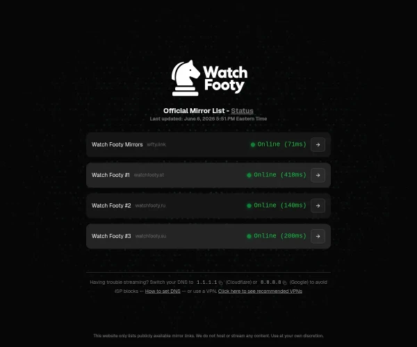 Screenshot of Watch Footy